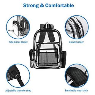 Only-bags.store Klarer Rucksack Plastik Schulrucksack Schultasche, Transparent Wasserdicht Durchsichtig  