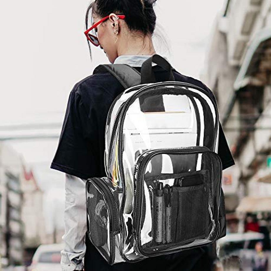 Only-bags.store Klarer Plastik Wasserdichter Transparenter Rucksack  