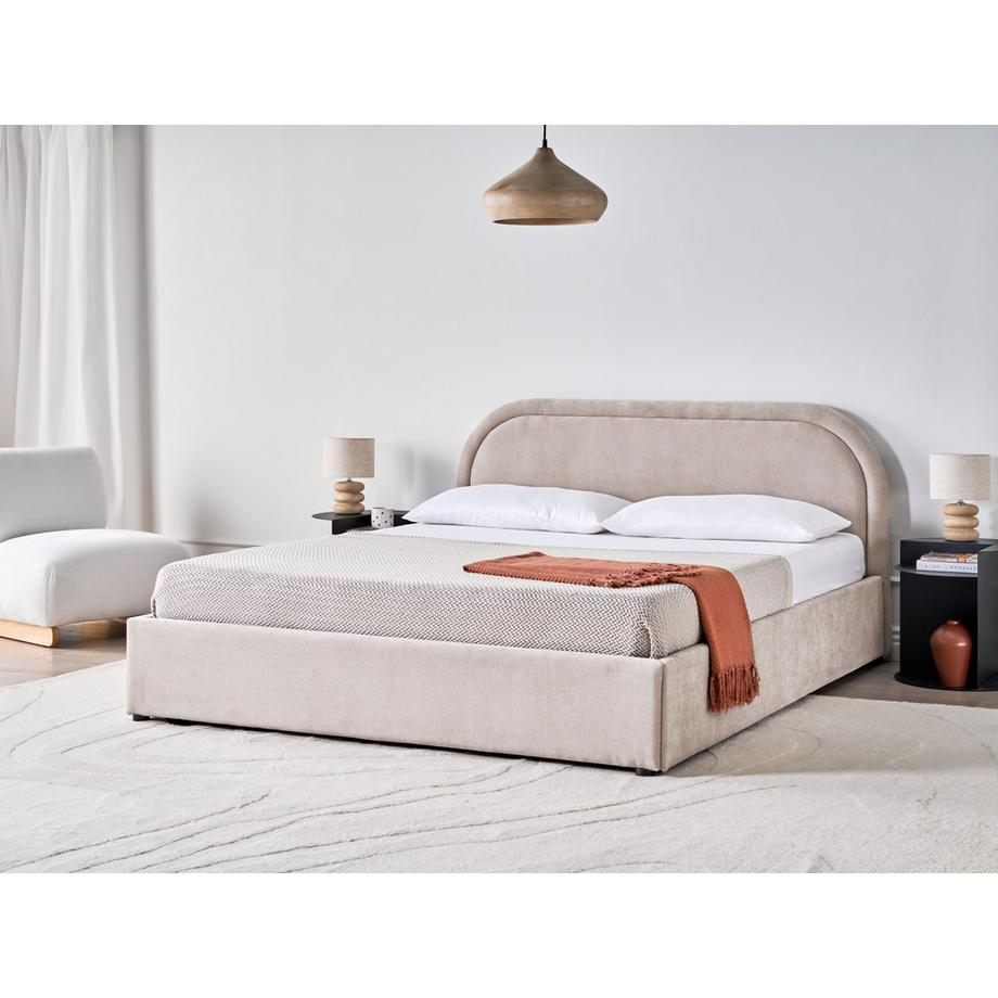 Beliani Lit ottoman en Tissu Moderne QUILLIEN  