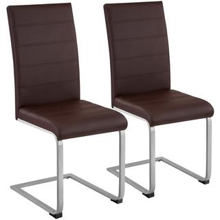 Tectake Chaises de Salle à Manger BETTINA Rembourrées Pieds en métal Argentés Design Moderne  