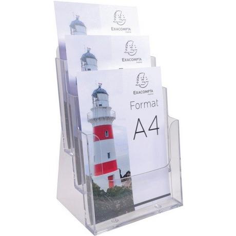 Exacompta Porta brochure/cataloghi da banco 3 scomparti A4  