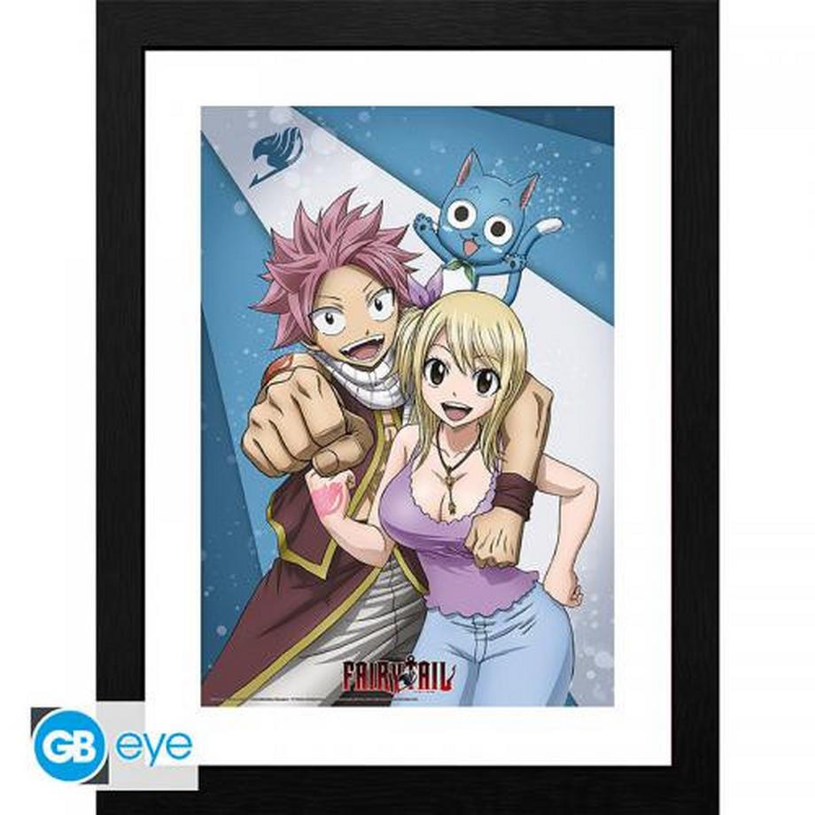 GB Eye  Fairy Tail Framed Print: Natsu & Lucy (30x40) 