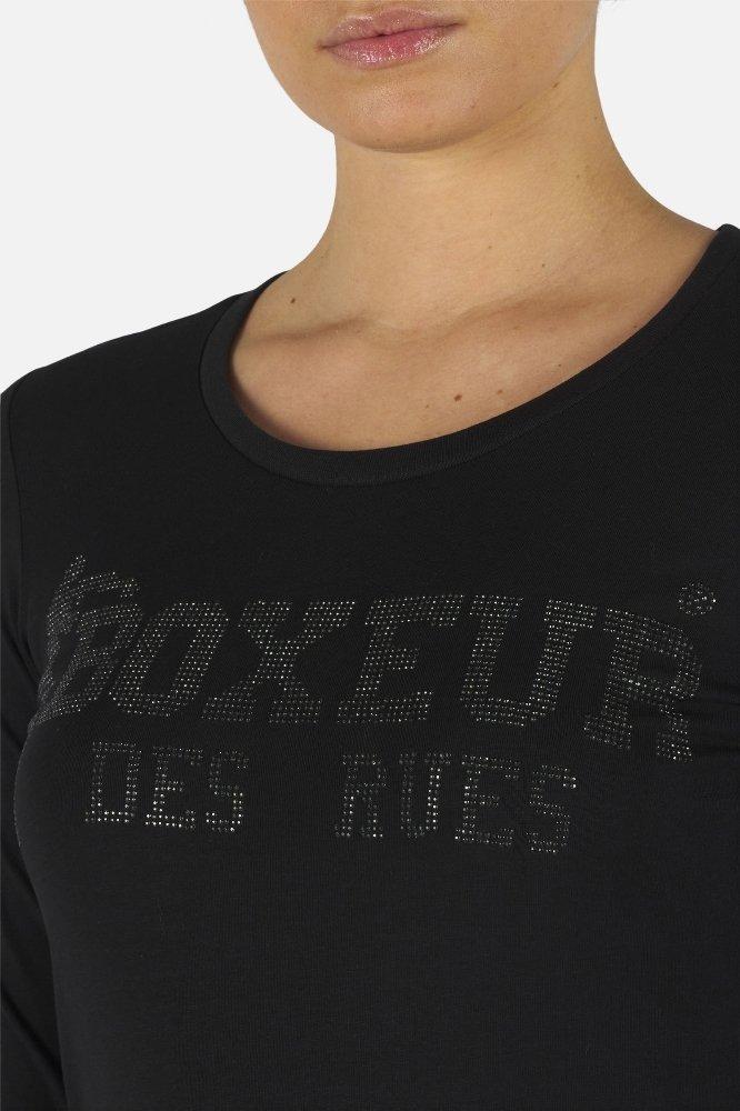 BOXEUR DES RUES  T-Shirt mit Strass-Logo 