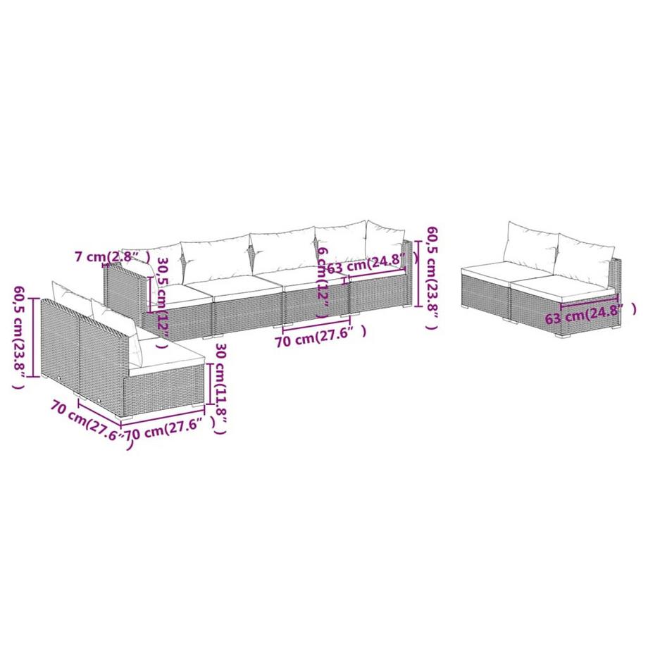 VidaXL Garten-lounge-set poly-rattan  