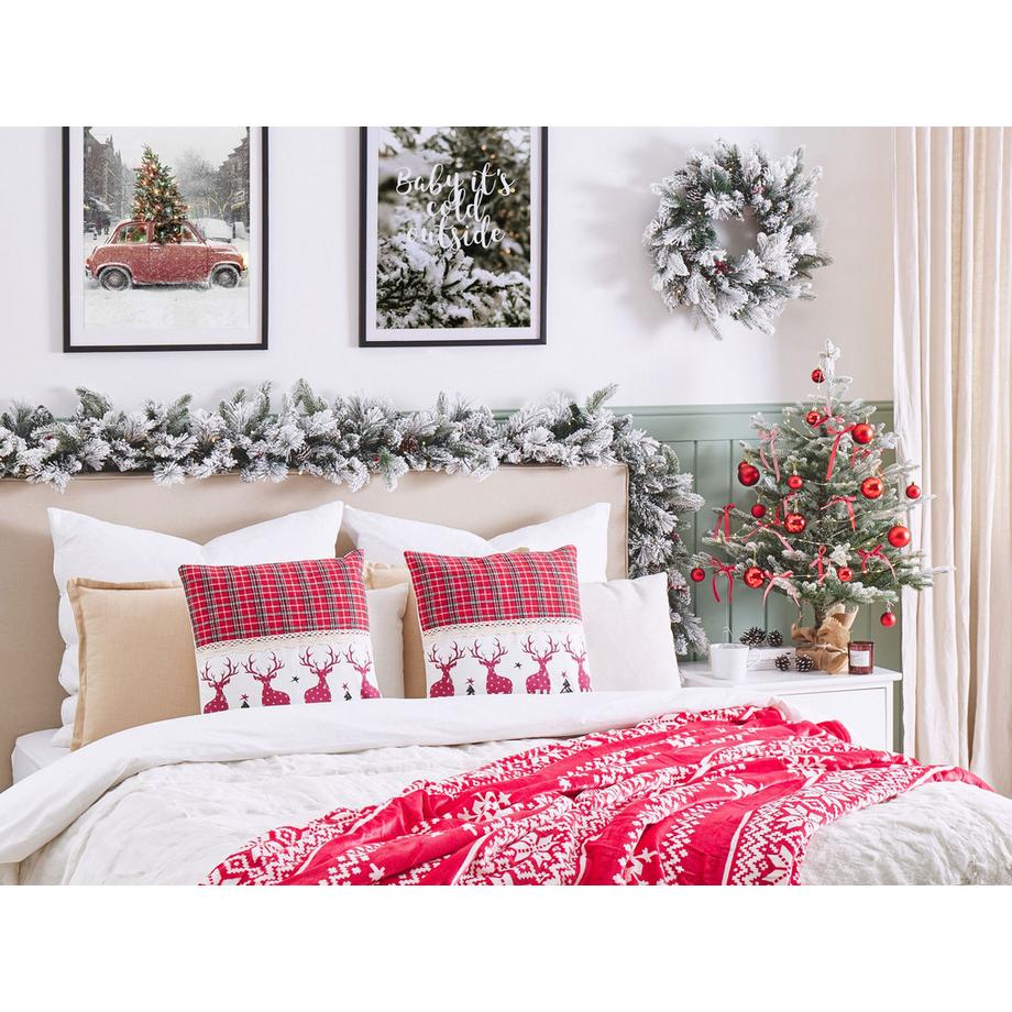 Beliani Lot de 2 coussins décoratifs en Coton Traditionnel ROBBIE  