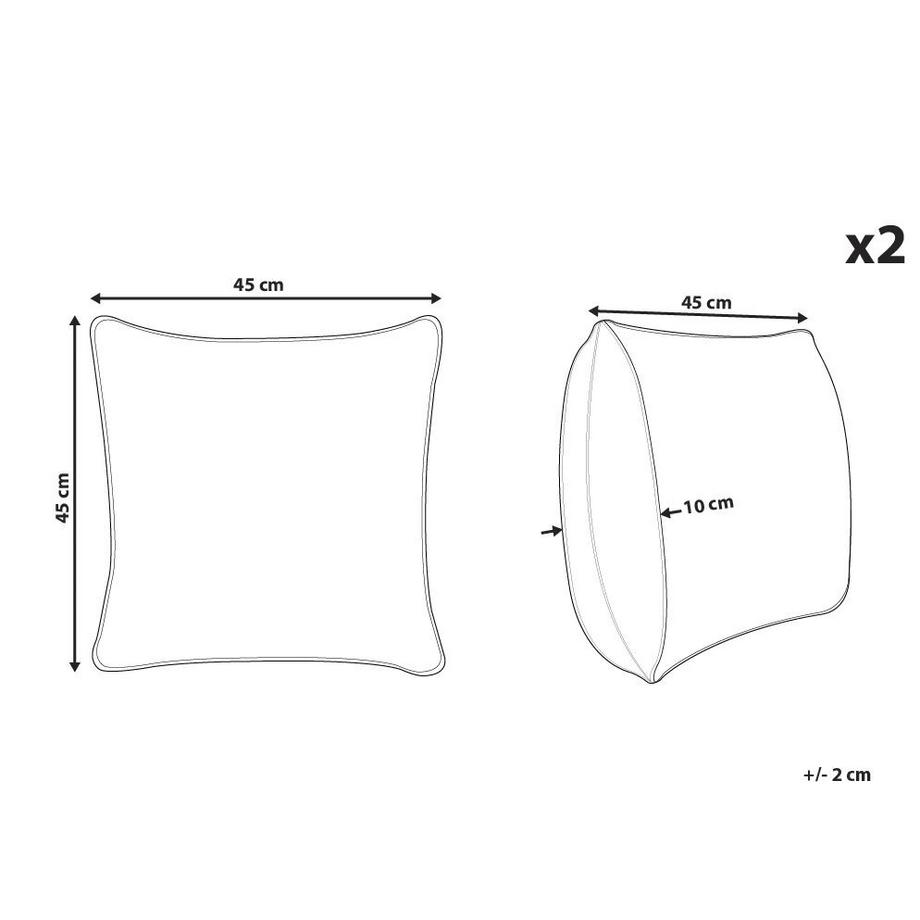 Beliani Lot de 2 coussins décoratifs en Coton Traditionnel ROBBIE  