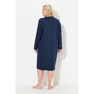 Ulla Popken  Chemise de nuit à manches longues, esprit pyjama, col à revers 