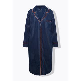 Ulla Popken  Chemise de nuit à manches longues, esprit pyjama, col à revers 