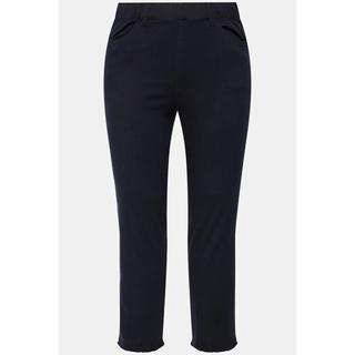 Ulla Popken  Pantalon 7/8 Sienna. Jambe étroite et ourlet frangé 