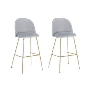 Beliani Lot de 2 chaises de bar en Velours Moderne ARCOLA  