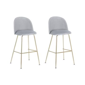 Lot de 2 chaises de bar en Velours Moderne ARCOLA