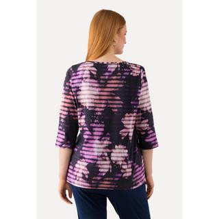 Ulla Popken  Shirt, Pima Cotton, A-Linie, Rundhals, 3/4-Arm 