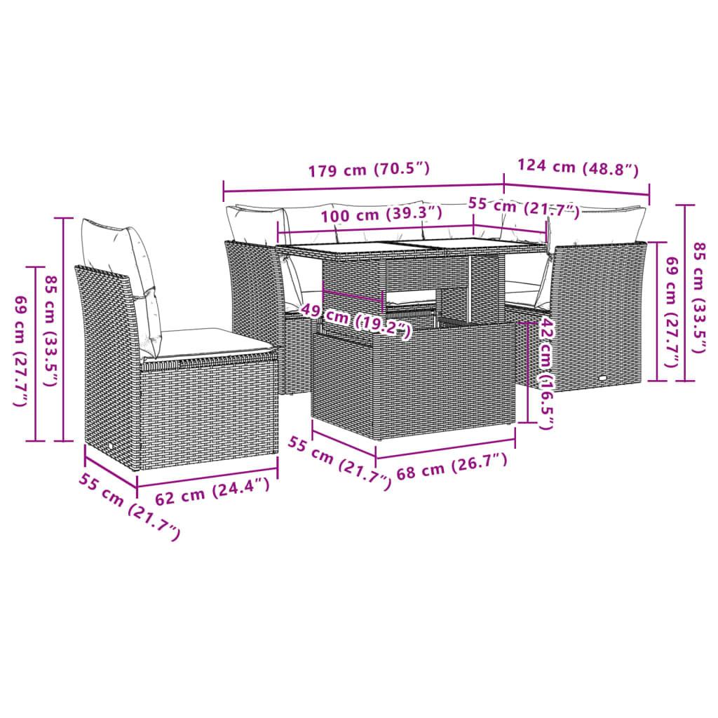 VidaXL Ensemble de canapés de jardin rotin synthétique  