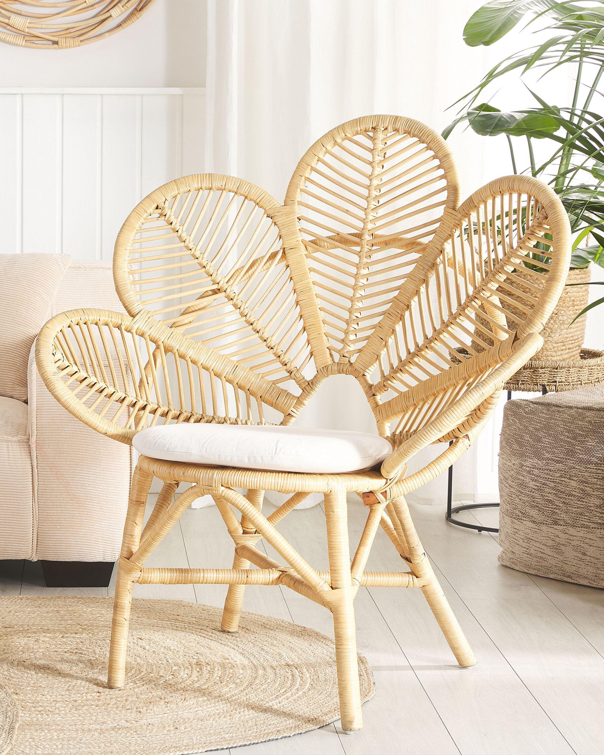 Beliani Gartenstuhl aus Rattan Boho FLORENTINE  