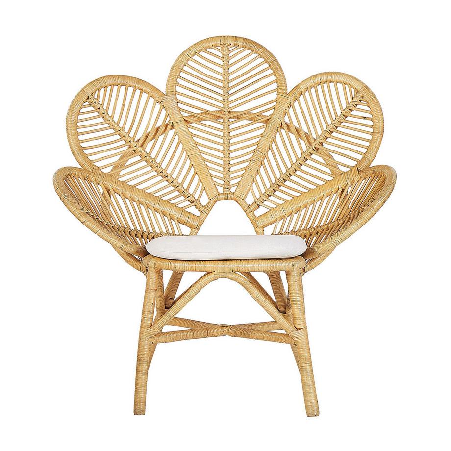 Beliani Chaise paon en Rotin Boho FLORENTINE  