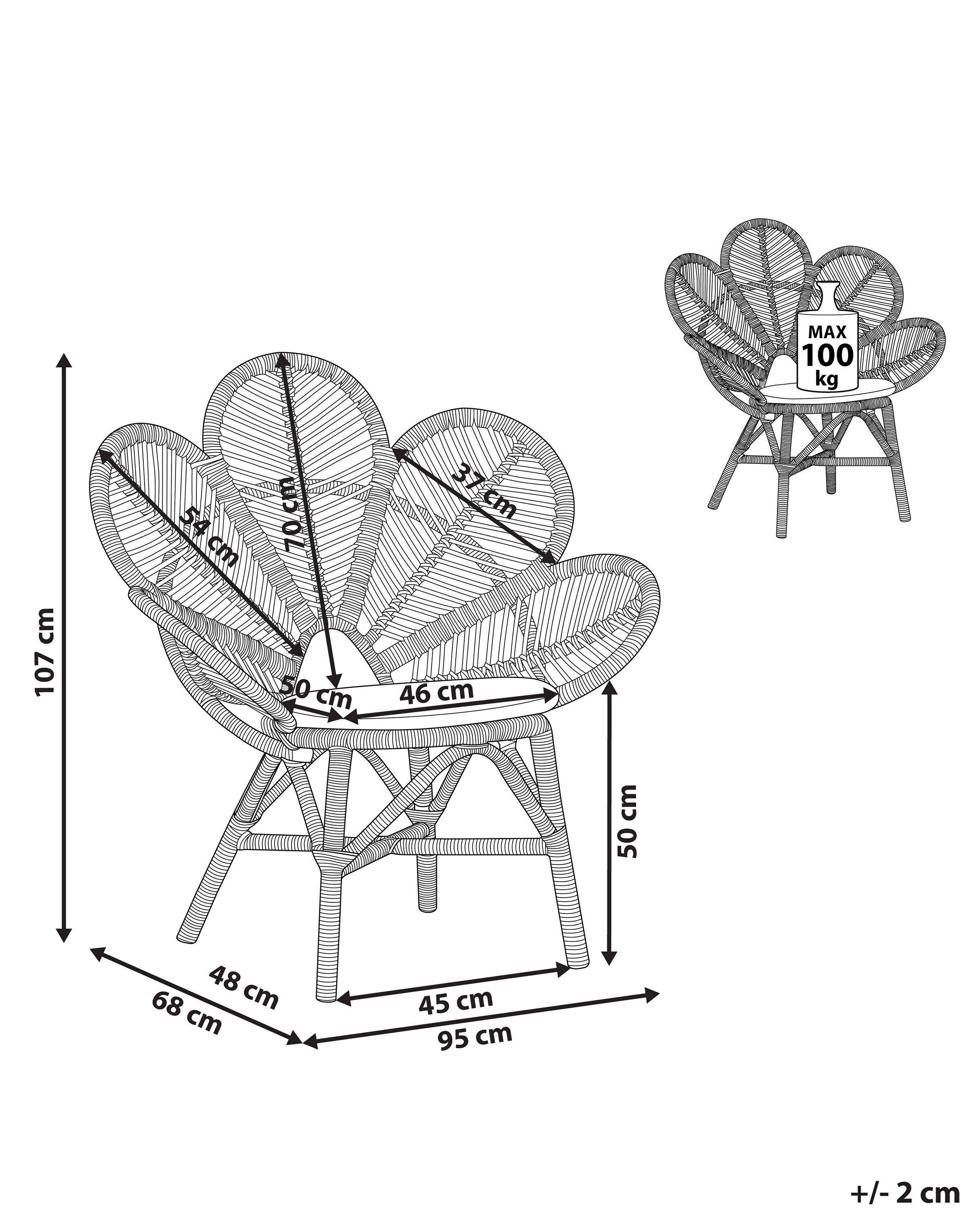 Beliani Chaise de jardin en Rotin Boho FLORENTINE  