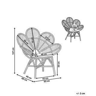 Beliani Sedia da giardino en Rattan Boho FLORENTINE  