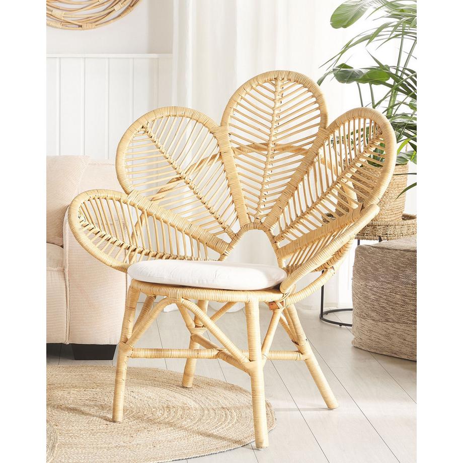 Beliani Chaise paon en Rotin Boho FLORENTINE  
