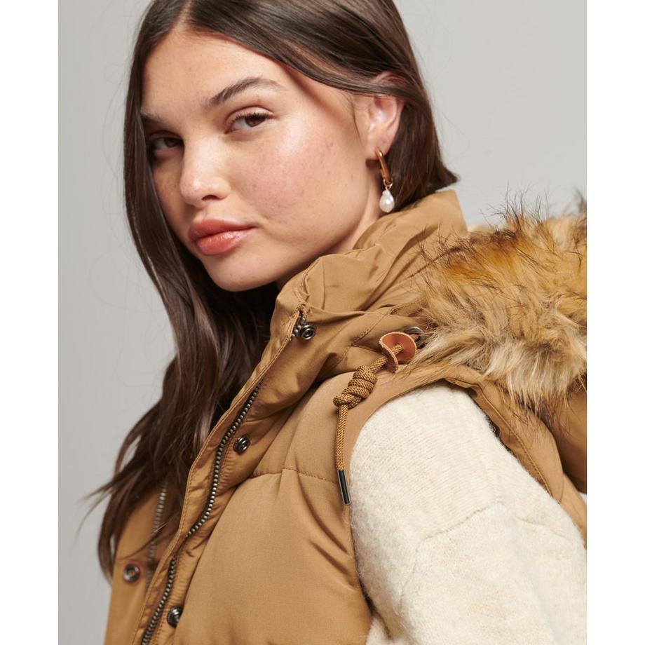 Superdry Everest Doudoune sans Manches Fausse Fourrure  