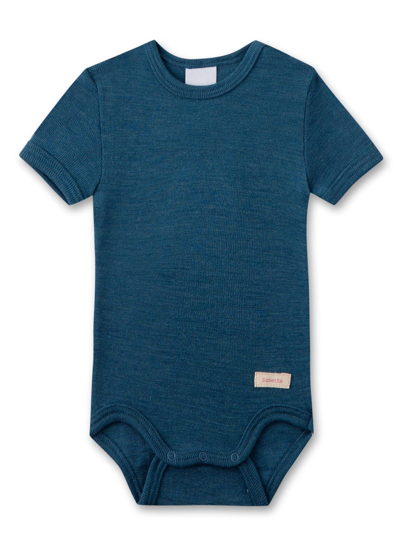 Sanetta  Merino/Seide Body uni blau 