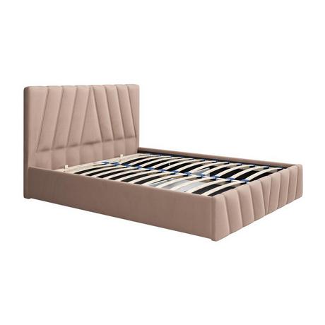 PASCAL MORABITO Bett mit Bettkasten - 160 x 200 cm - Samt - Beige - LIDAMA von Pascal Morabito  