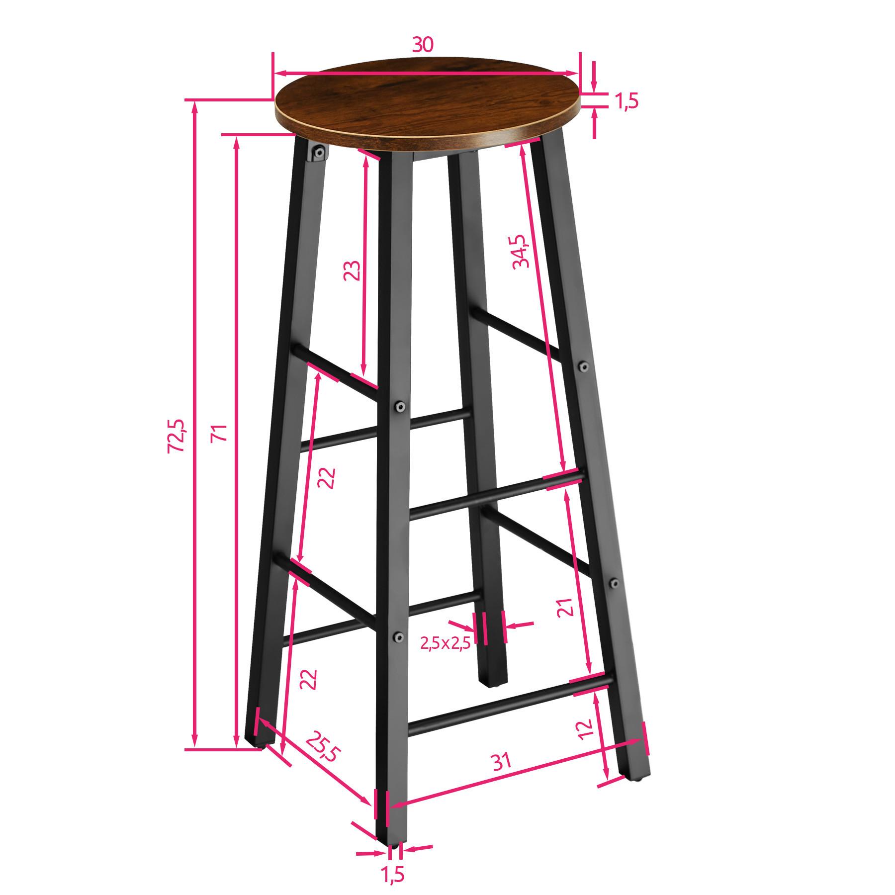 Tectake 2 Barhocker Keynes  