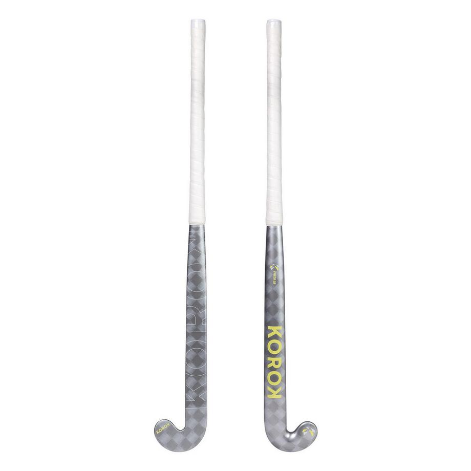 KOROK  Stick de hockey ado 20% carbone low bow FH920 gris jaune 