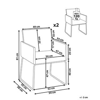 Beliani Esszimmerstuhl 2er Set aus Polyester Klassisch GOMEZ  