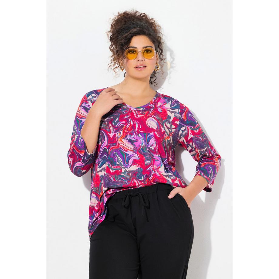 Ulla Popken Maglia lunga A-Line Scollo a V Maniche 3/4  