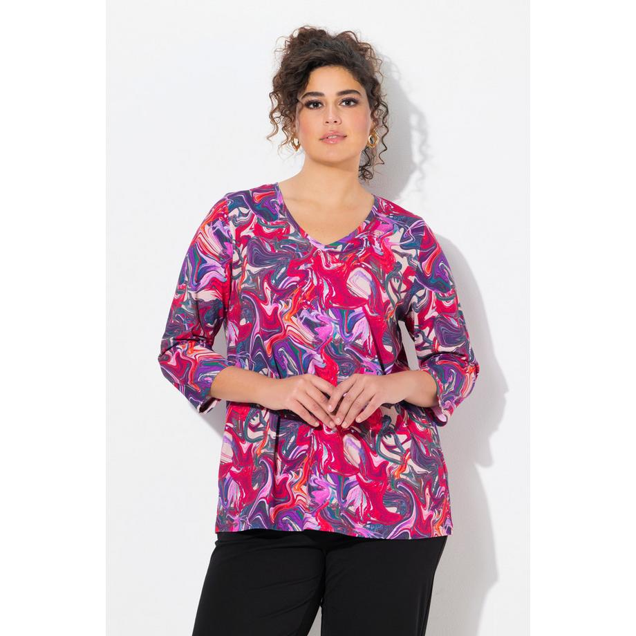 Ulla Popken Maglia lunga A-Line Scollo a V Maniche 3/4  