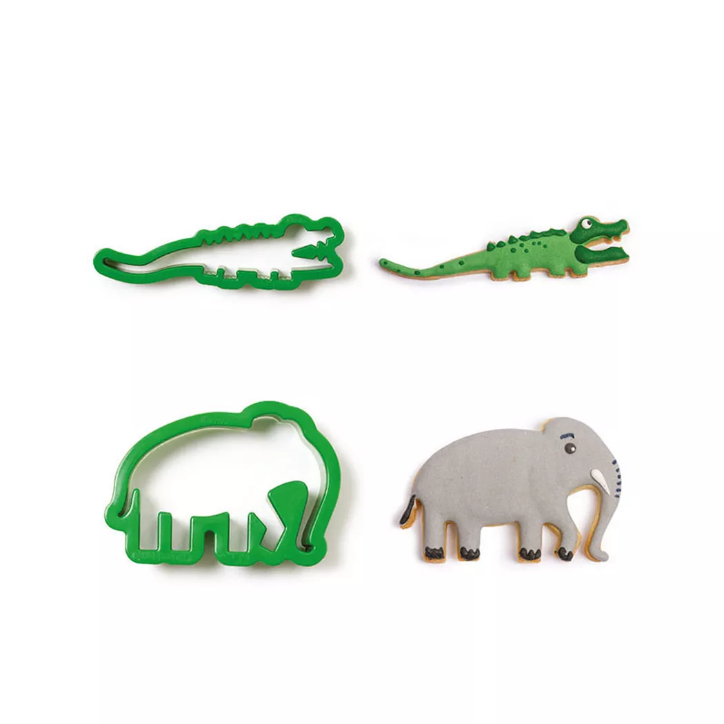 Decora - Cookie Cutter Elefante e Coccodrillo 2 pezzi, Verde