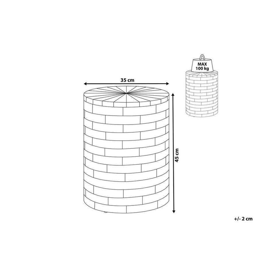 Beliani Table d'appoint en Teck  BRANT  