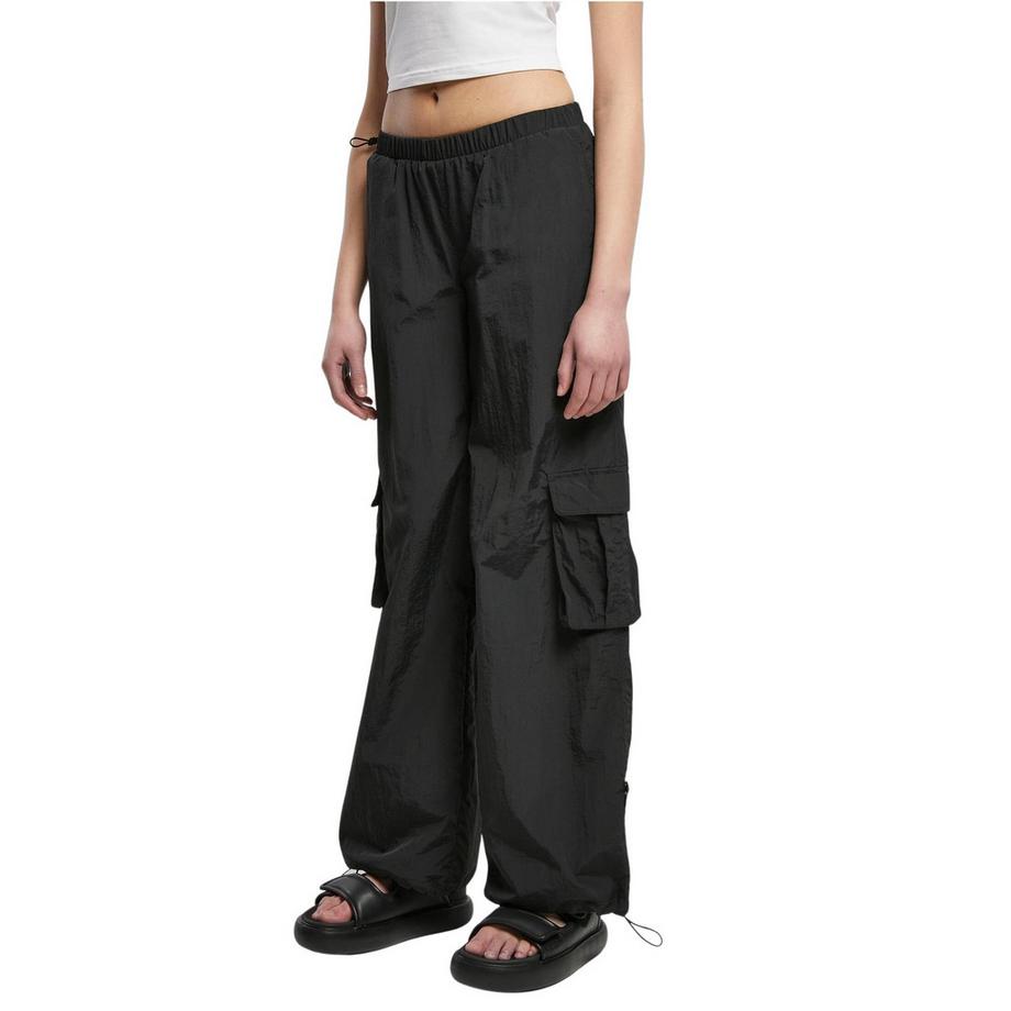 pantaloni cargo nylon large froissé femme