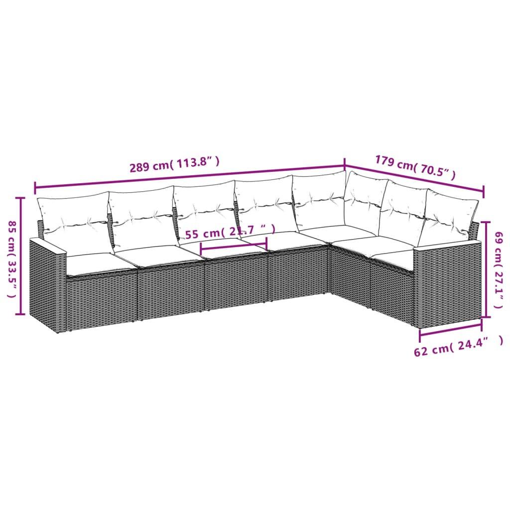 VidaXL Ensemble de canapés de jardin rotin synthétique  