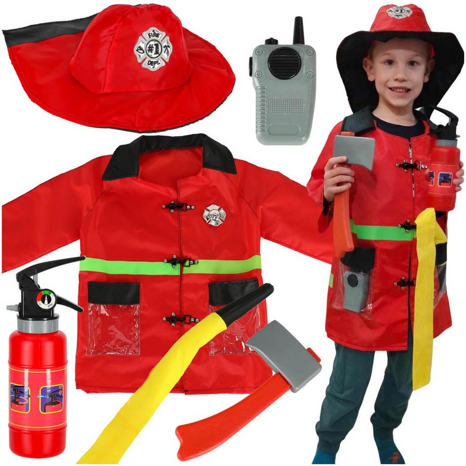Costume di carnevale walkie-talkie da pompiere 3-8 anni