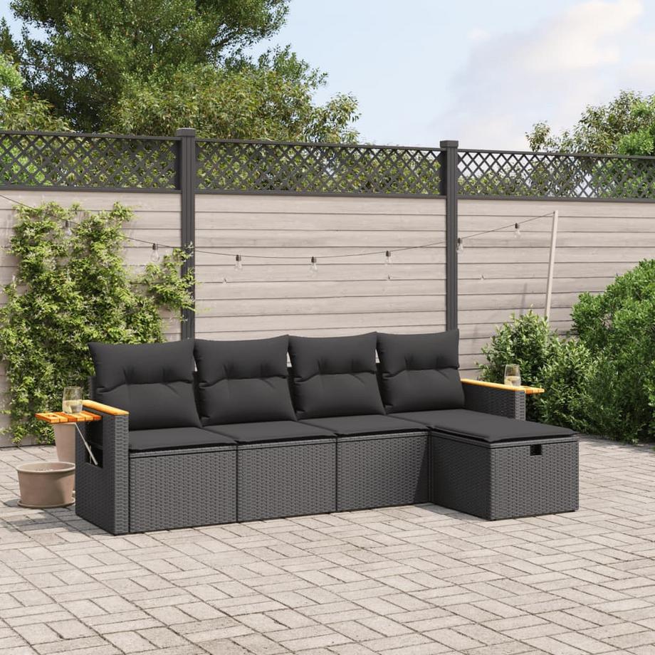 VidaXL set divano da giardino Polirattan  