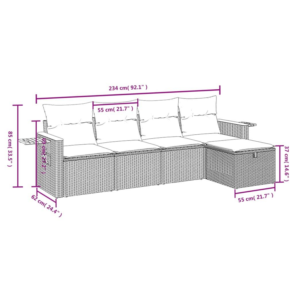 VidaXL Ensemble de canapés de jardin rotin synthétique  