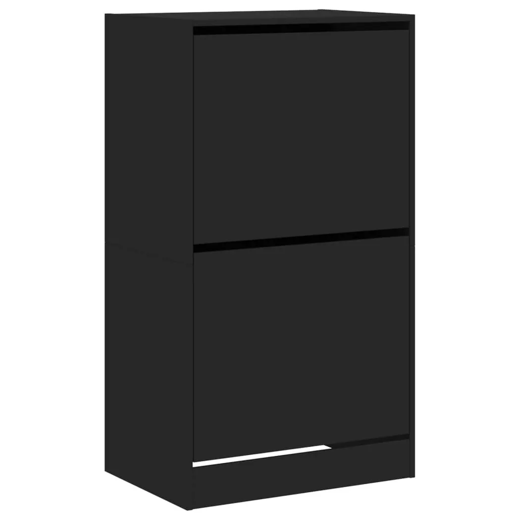 VidaXL - Armoire à chaussures bois d'ingénierie, One Size, Noir