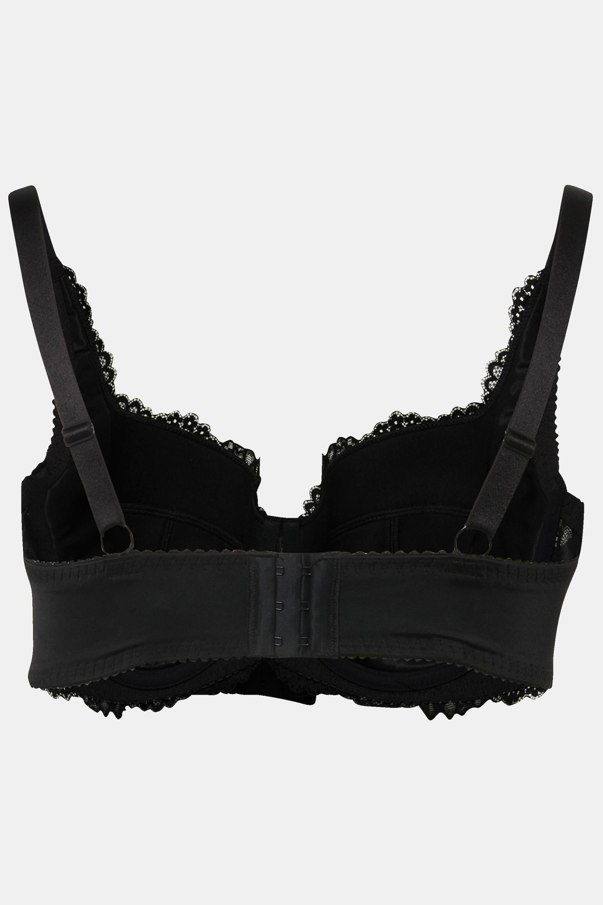 Ulla Popken  Reggiseno a balconcino con coppe morbide, pizzo, ferretto e coppa B-D 