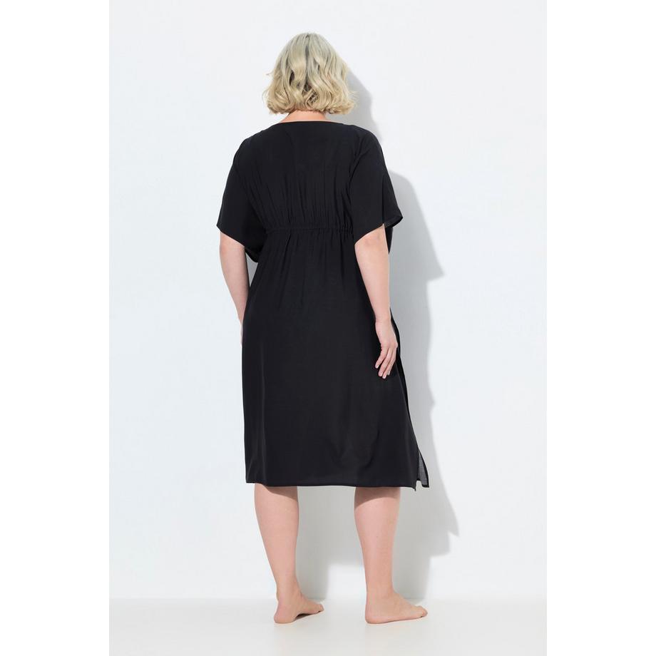 Ulla Popken Oversized V-Ausschnitt Halbarm Kaftan  
