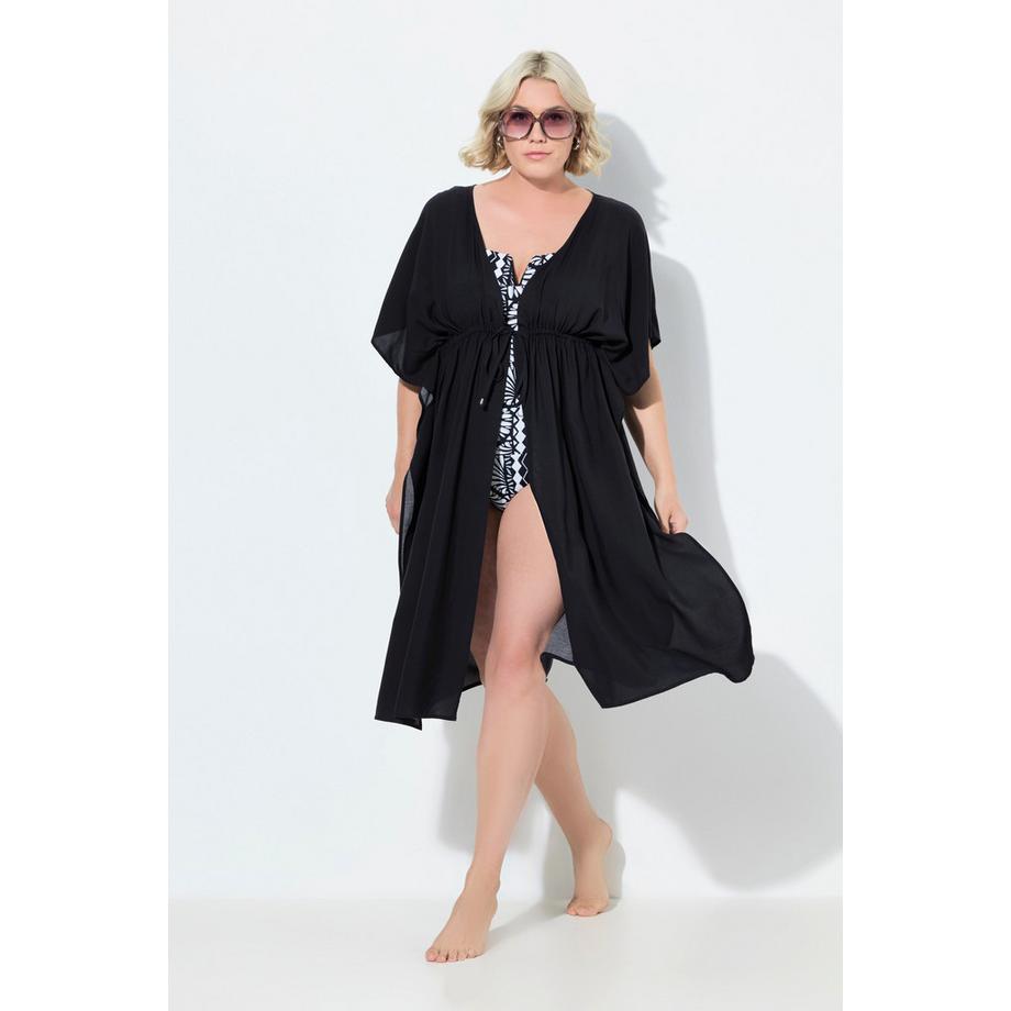Ulla Popken Oversized V-Ausschnitt Halbarm Kaftan  