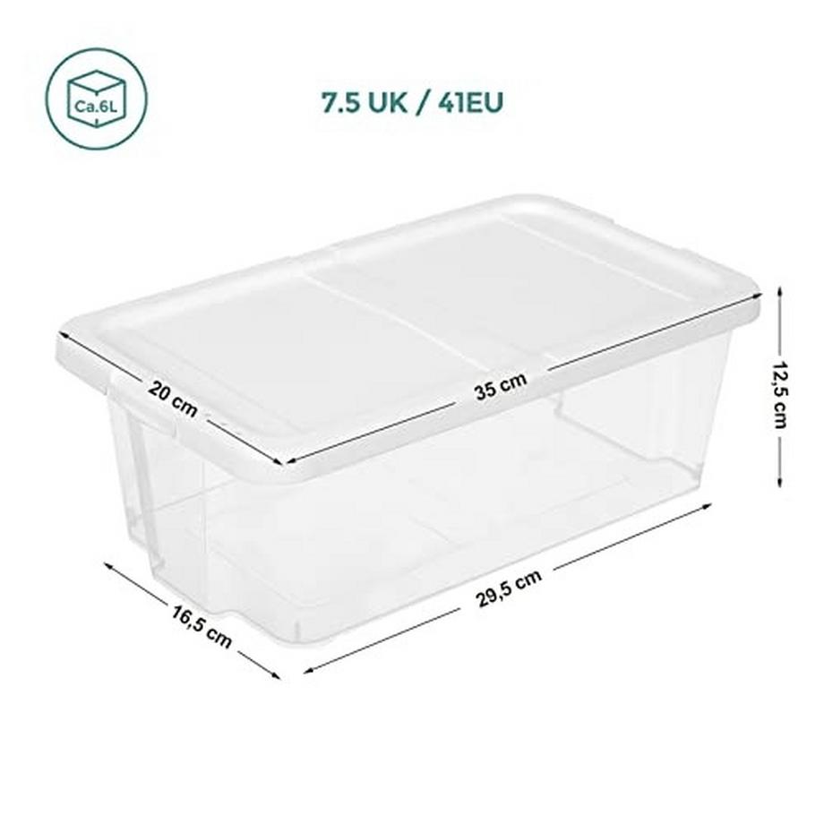 Pricenet  Stapelbare, transparente Schuhkartons mit Deckel, staubdicht 