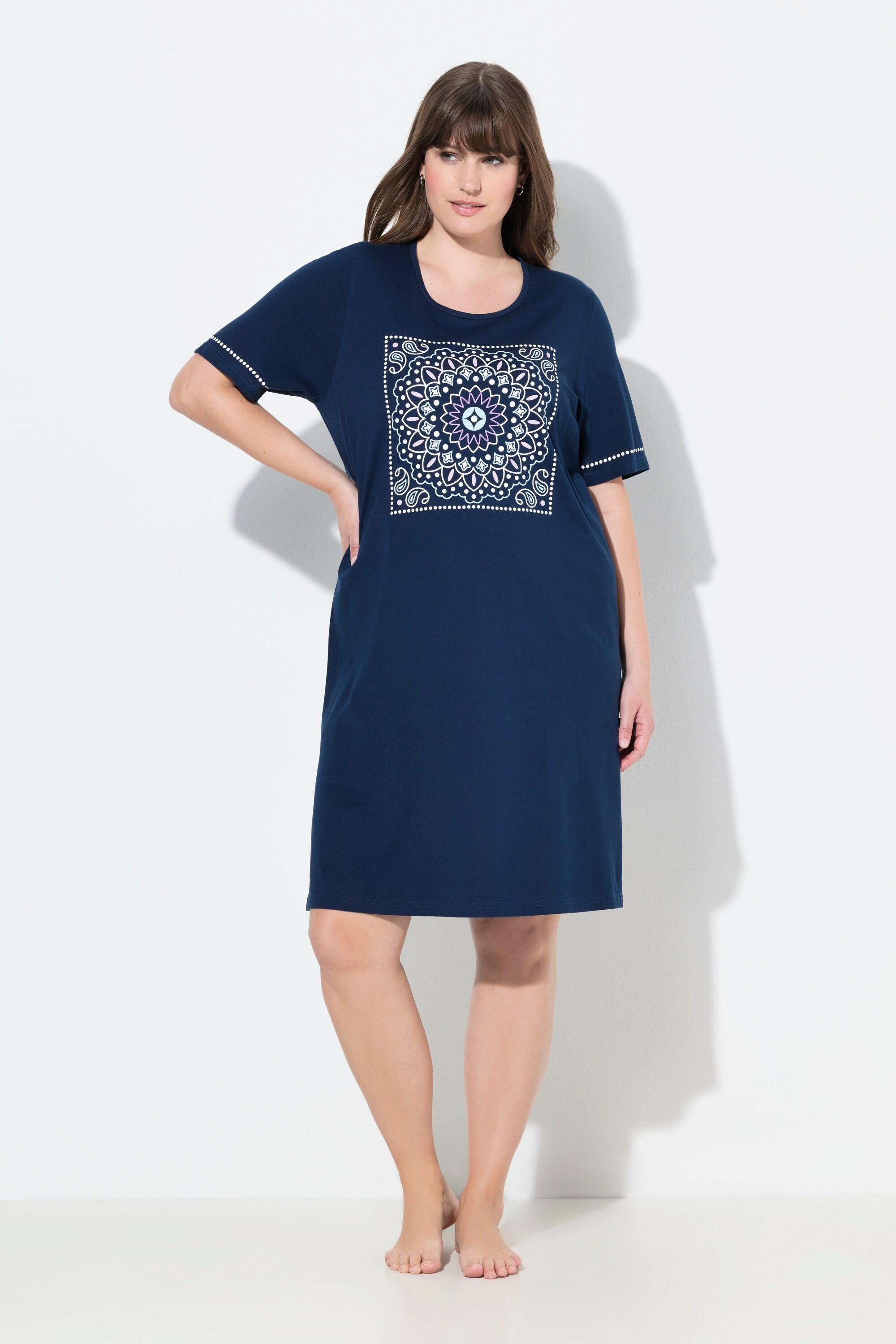 Ulla Popken Confezione da 2 camicie da notte scollo rotondo mezze maniche  