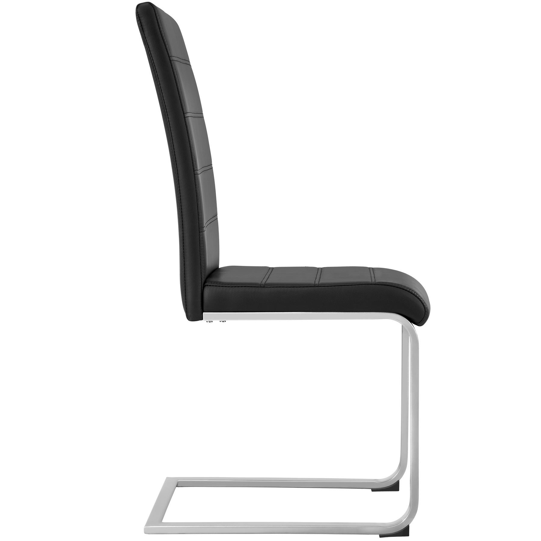 Tectake Chaises de Salle à Manger BETTINA Rembourrées Pieds en métal Argentés Design Moderne  