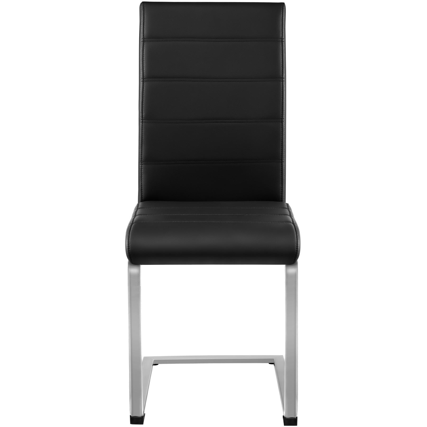 Tectake Chaises de Salle à Manger BETTINA Rembourrées Pieds en métal Argentés Design Moderne  