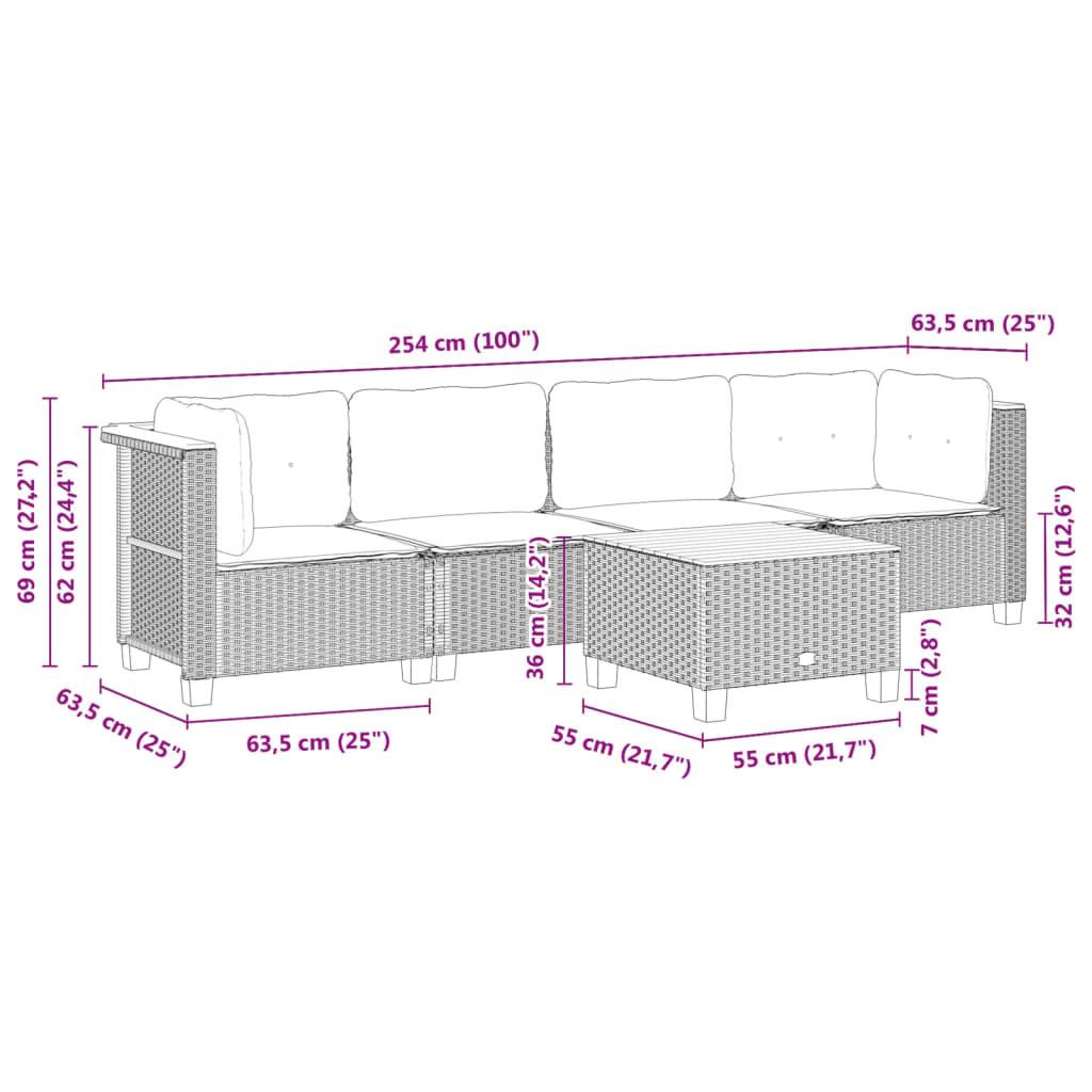 VidaXL set divano da giardino Polirattan  