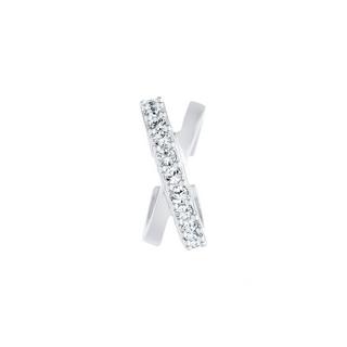 Elli  Boucles d'Oreilles Earcuff Gekreuzt Kristalle 925 Silber 