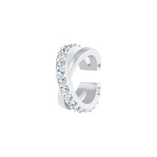 Elli  Boucles d'Oreilles Earcuff Gekreuzt Kristalle 925 Silber 