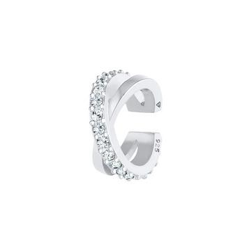 Boucles d'Oreilles Earcuff Gekreuzt Kristalle 925 Silber