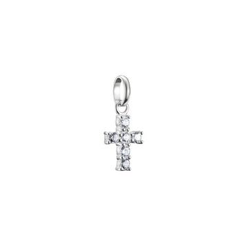 Pendentif charm croix avec pierres blanches Connect